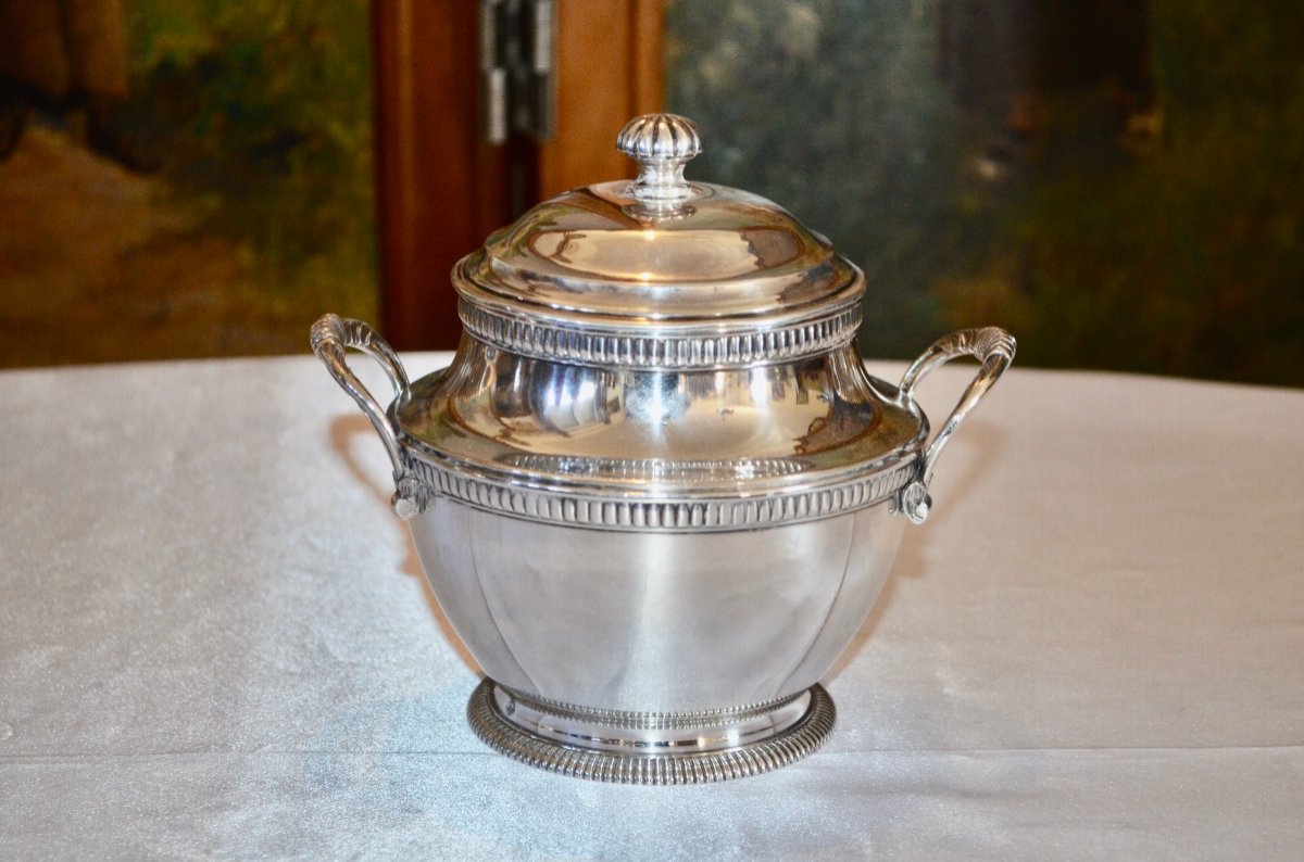 Sugar Bowl In Sterling Silver Late 19th Century-photo-2