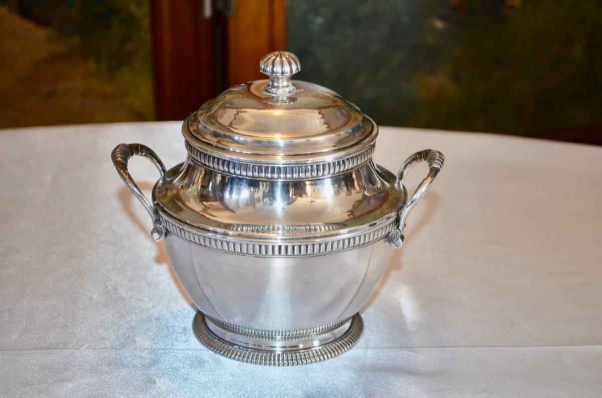 Sugar Bowl In Sterling Silver Late 19th Century-photo-2