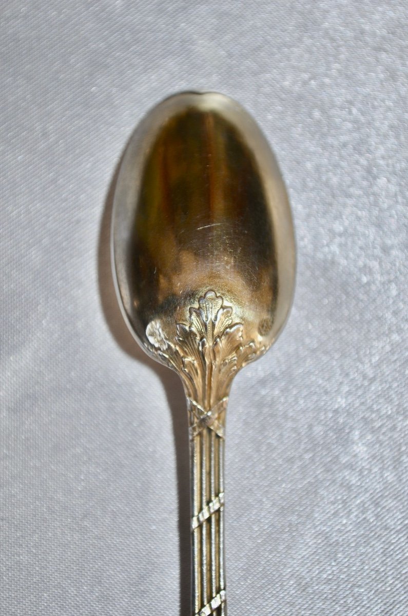 Series Of 11 Coffee Spoons In Vermeil Napoleon III Period-photo-2