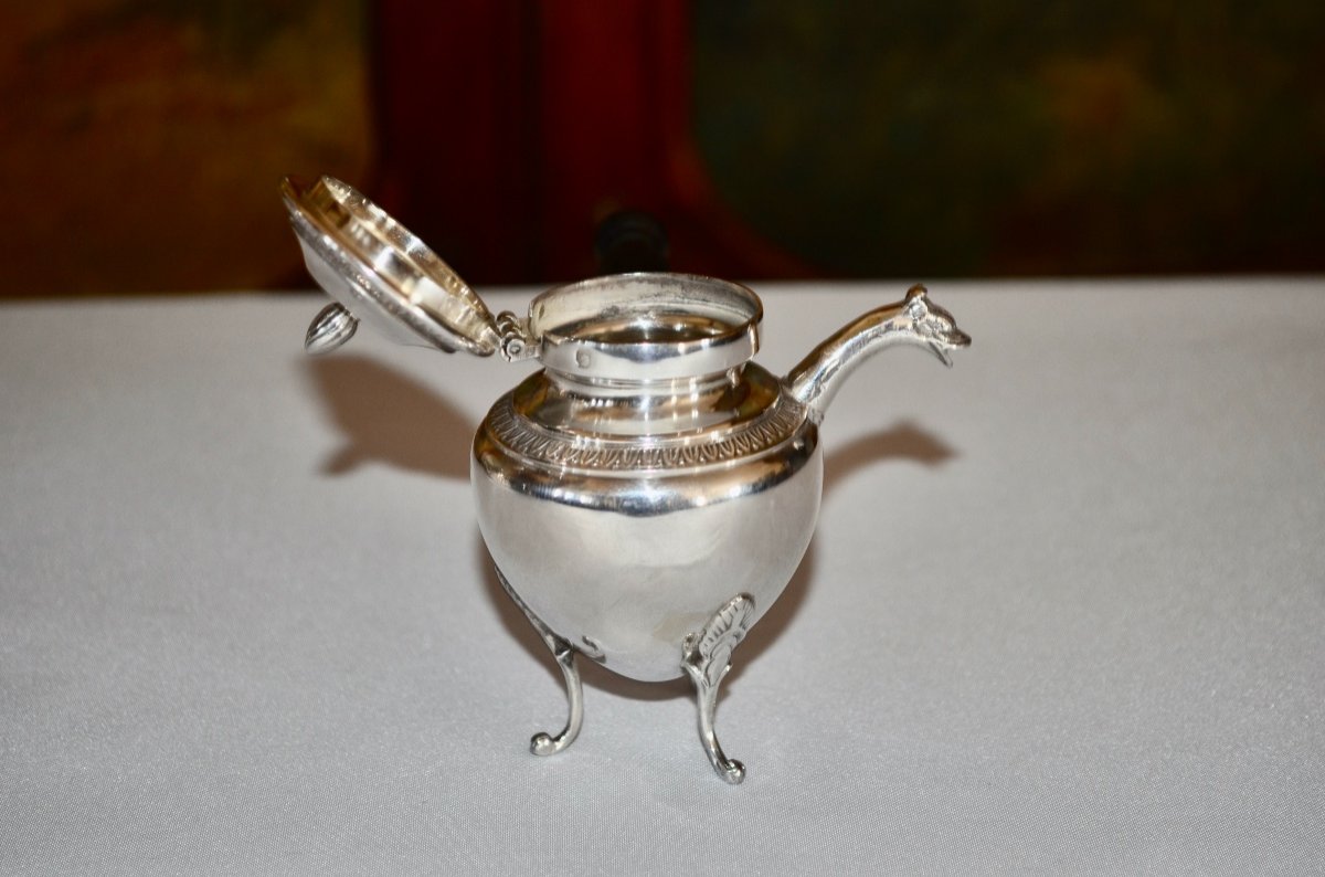 Selfish Jug In Sterling Silver Mid 19th Century-photo-1