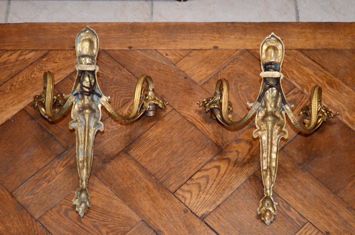 Pair Of Napoleon III Gilt Bronze Sconces-photo-6