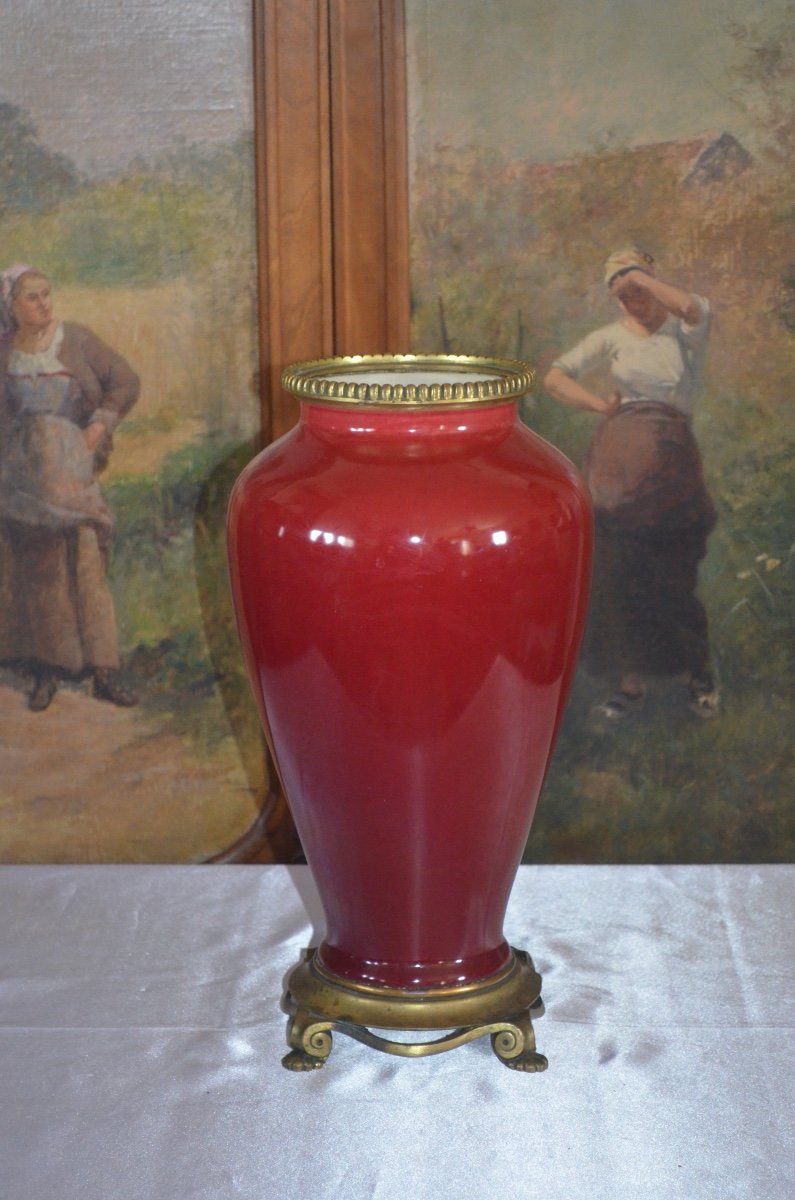 Vase En Céramique Sang De Boeuf époque Art Nouveau 