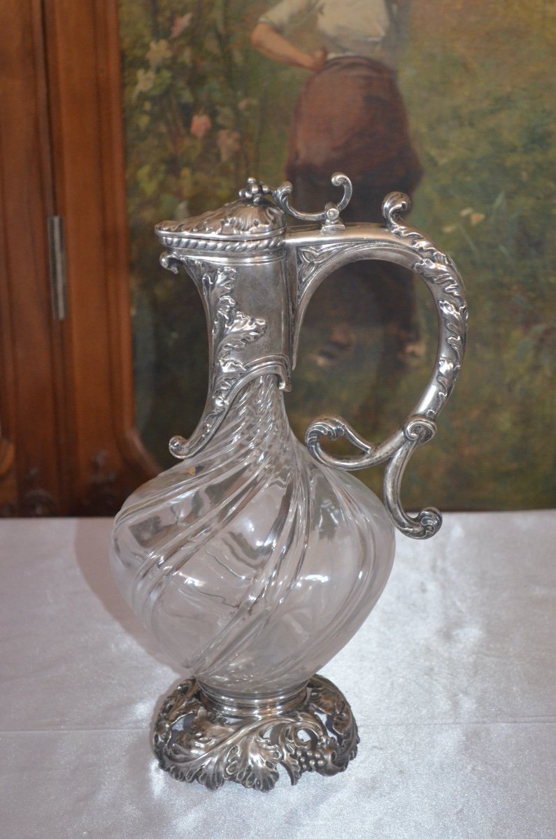 Ewer In Sterling Silver 19th Century-photo-2