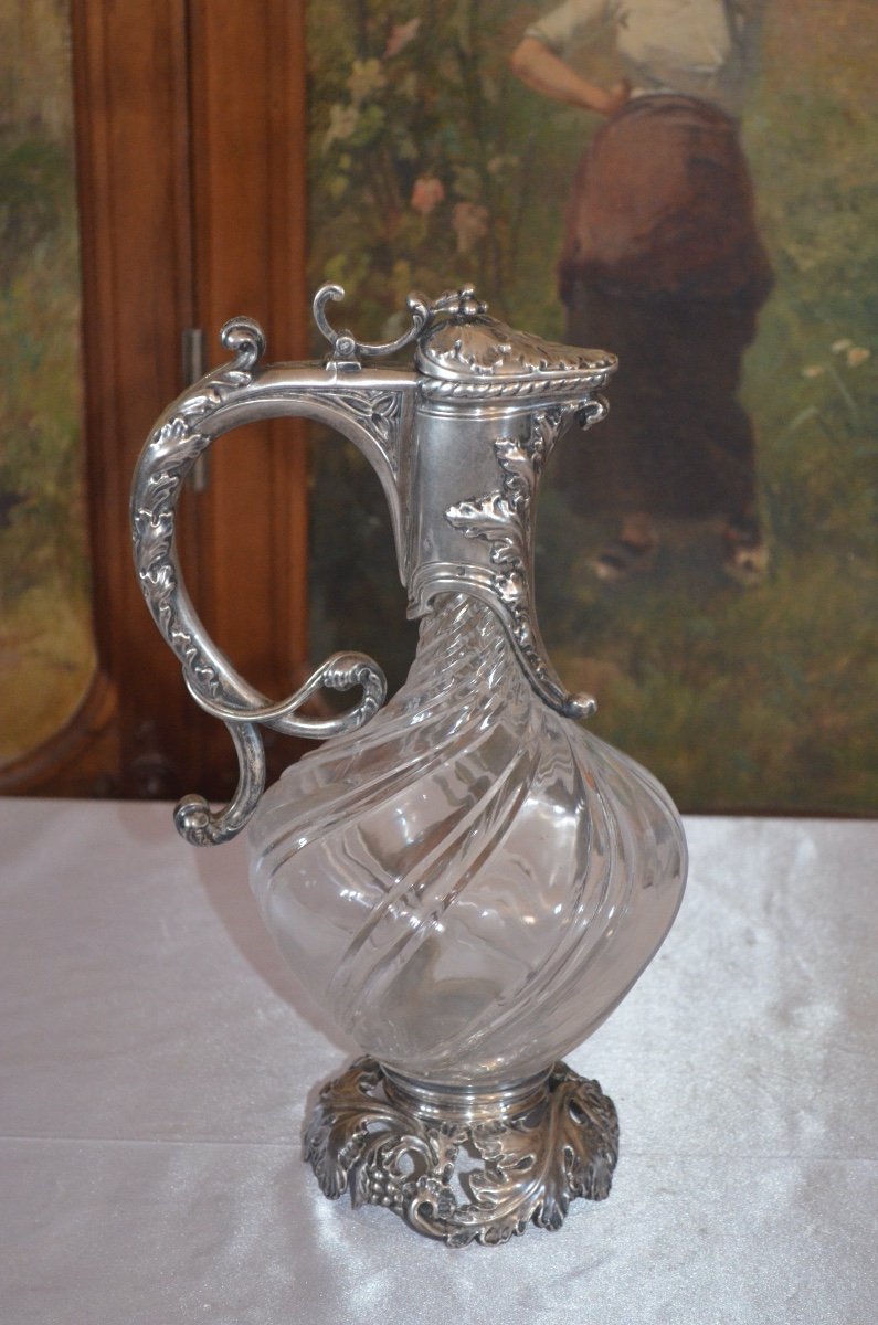 Ewer In Sterling Silver 19th Century-photo-3