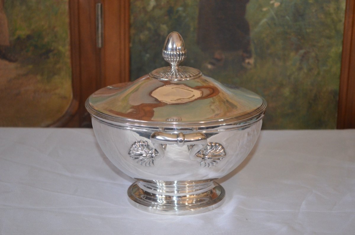 Empire Style Tureen In Sterling Silver-photo-2