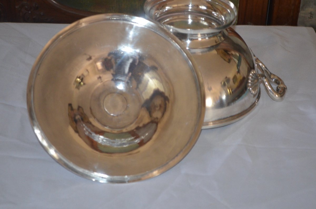 Empire Style Tureen In Sterling Silver-photo-7