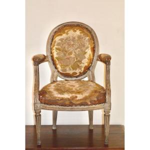 Fauteuil d'Enfant à Médaillon d'époque Louis XVI