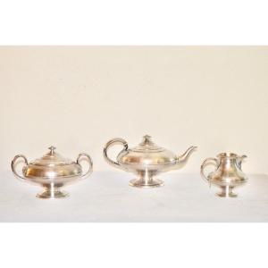 Tea Service In Sterling Silver 19th Century 