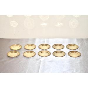 Set Of 10 Vermeil Coasters By Boin Taburet 19th Century 