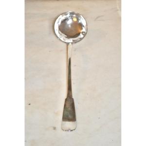 Large Ladle In Solid Silver, Late 18th Century