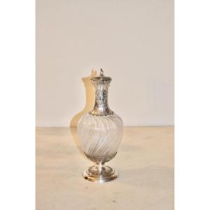 19th Century Solid Silver And Crystal Ewer