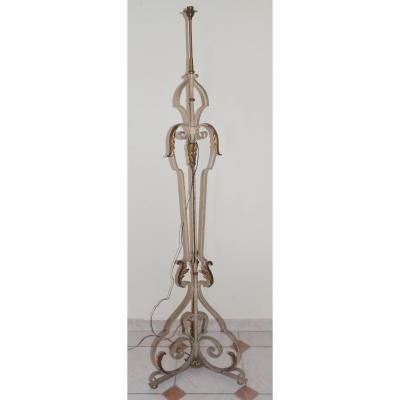 Large Wrought Iron Lamp Stage Late 19th / Early 20th Century