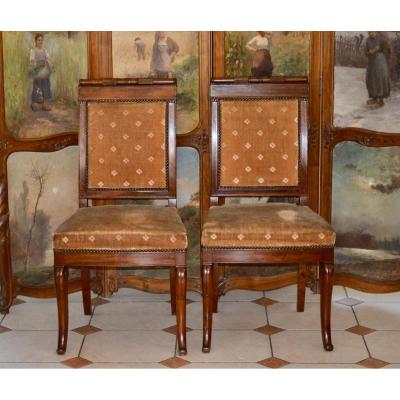 Pair Of Empire Mahogany Chairs