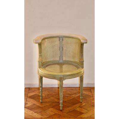 Caned Office Armchair Late 19th Century