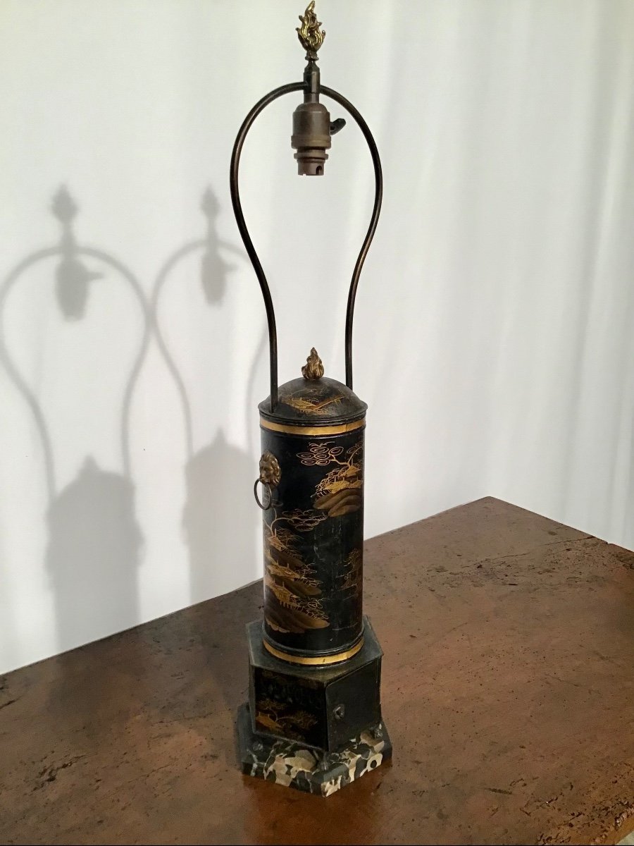 18th Century Hot Water Fountain In The Taste Of The Far East Transformed Into A 1930 Lamp-photo-4