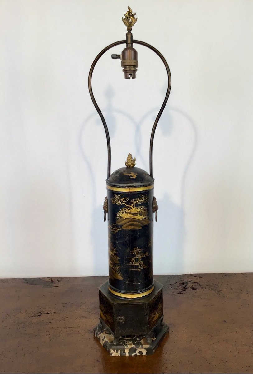 18th Century Hot Water Fountain In The Taste Of The Far East Transformed Into A 1930 Lamp-photo-5