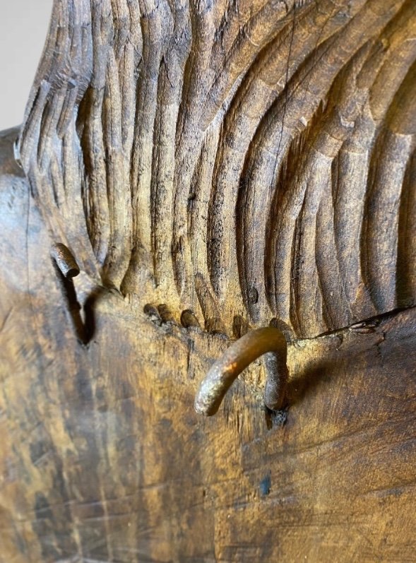 Figure De Proue de navire En Bois Sculpt&eacute; Sur Socle En Bois Laqu&eacute;-photo-4