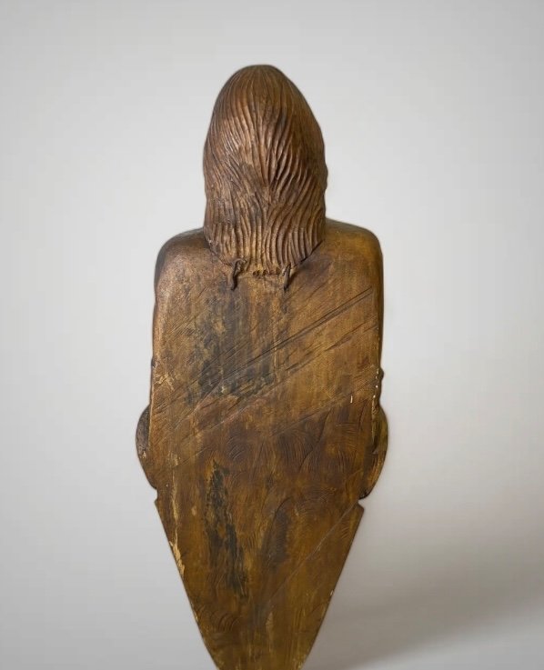 Figure De Proue de navire En Bois Sculpt&eacute; Sur Socle En Bois Laqu&eacute;-photo-5