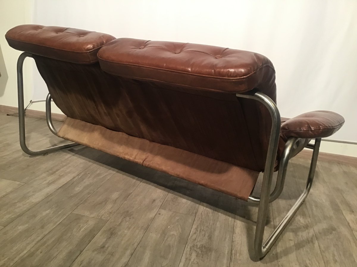 Borkum Sofa In Havana Leather By Johan Bertil Häggström 1972-photo-4