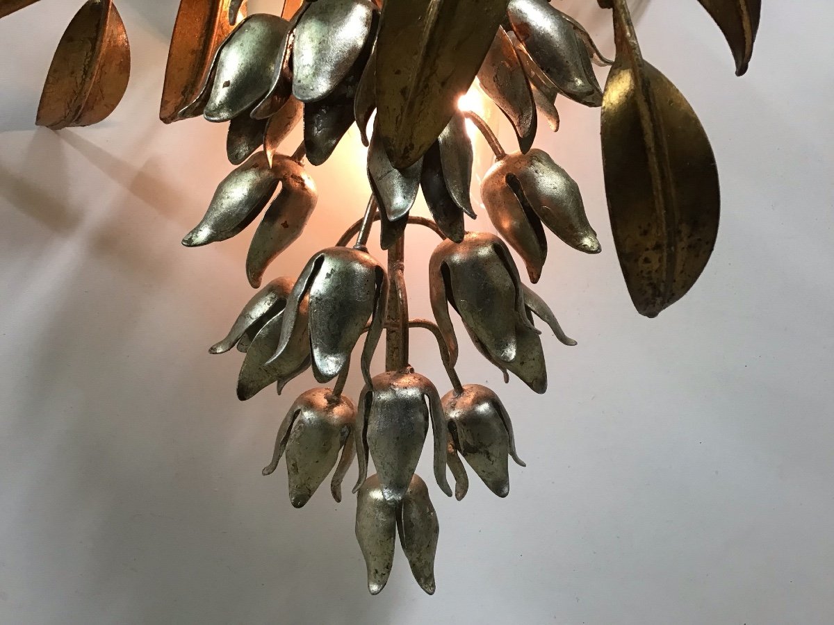 Hans Kogl Pair Of Wisteria Wall Lights In Gold And Silver Metal -photo-4