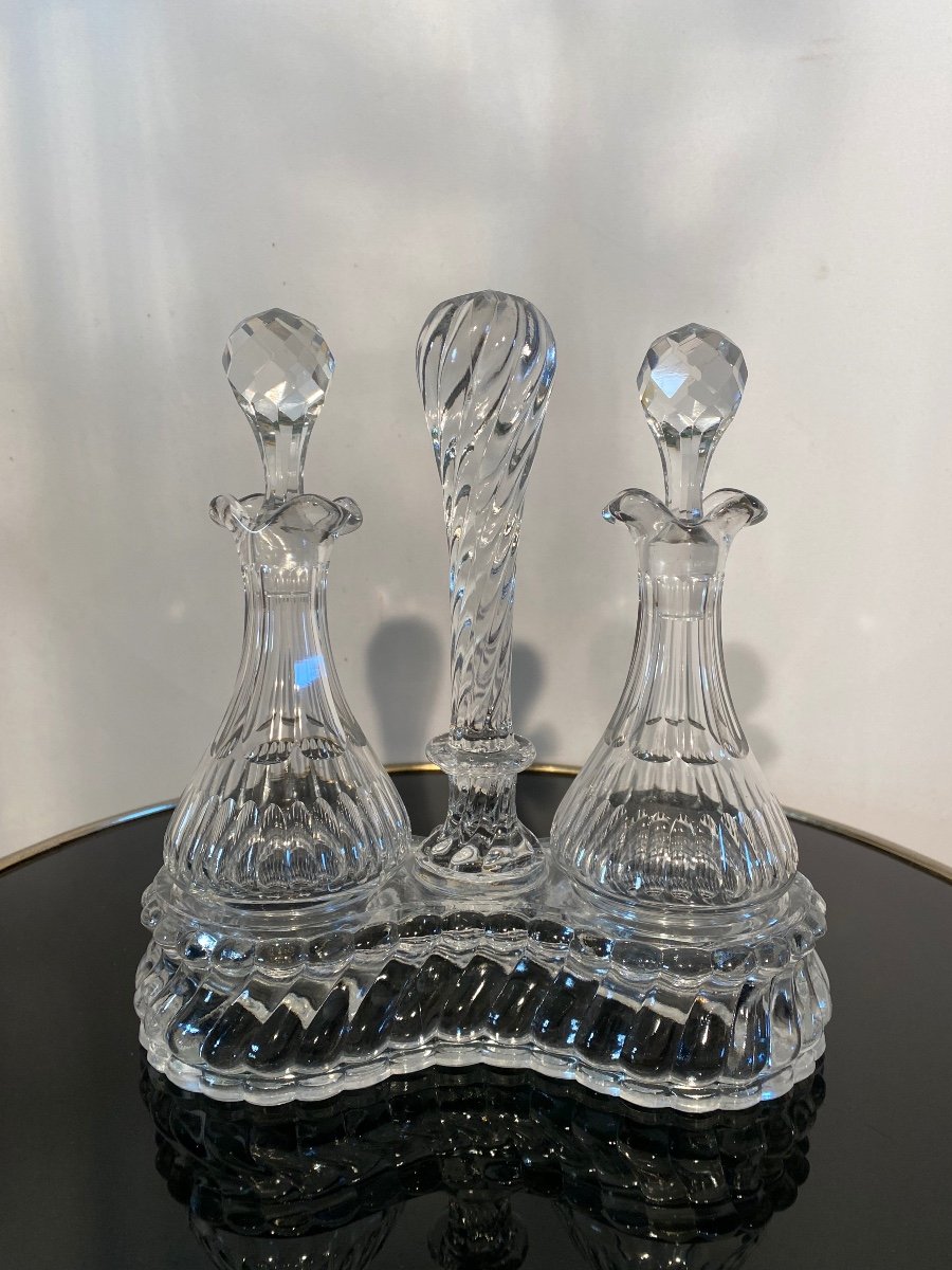 Baccarat Cristal Service Huilier Et Vinaigrier 1890 1920