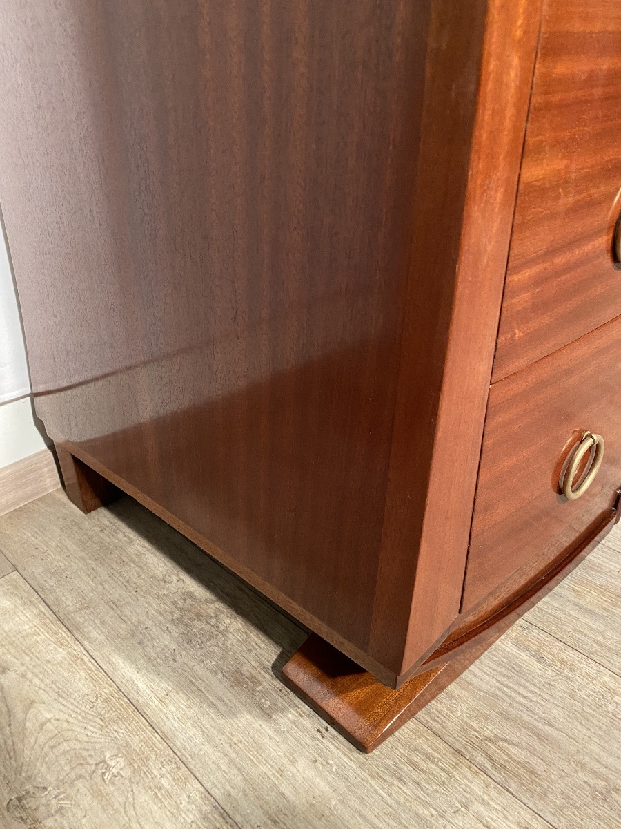 Art Deco Period Solid Mahogany Sideboard Or Chest Of Drawers 1930s-photo-4