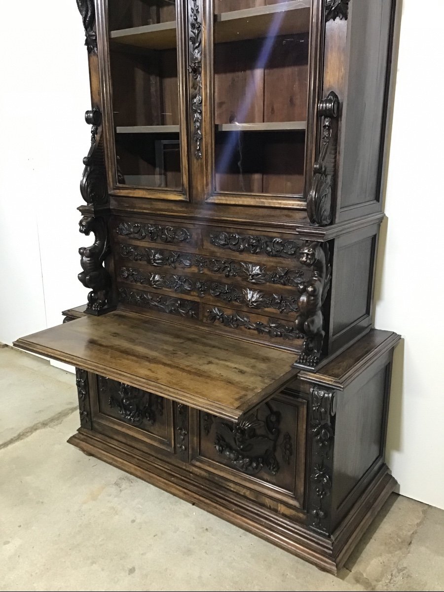 Secretary Desk Writing Table Showcase Renaissance Gothic 19th Century