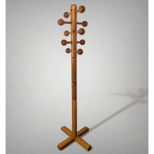 Coat Rack In Solid Pine Wood Sweden 1970 Scandinavian Design Charlotte Perriand Spirit 