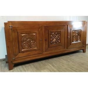 Jacques Mottheau Modernist Sideboard Neo-regionalist Brittany 1940 Buffet