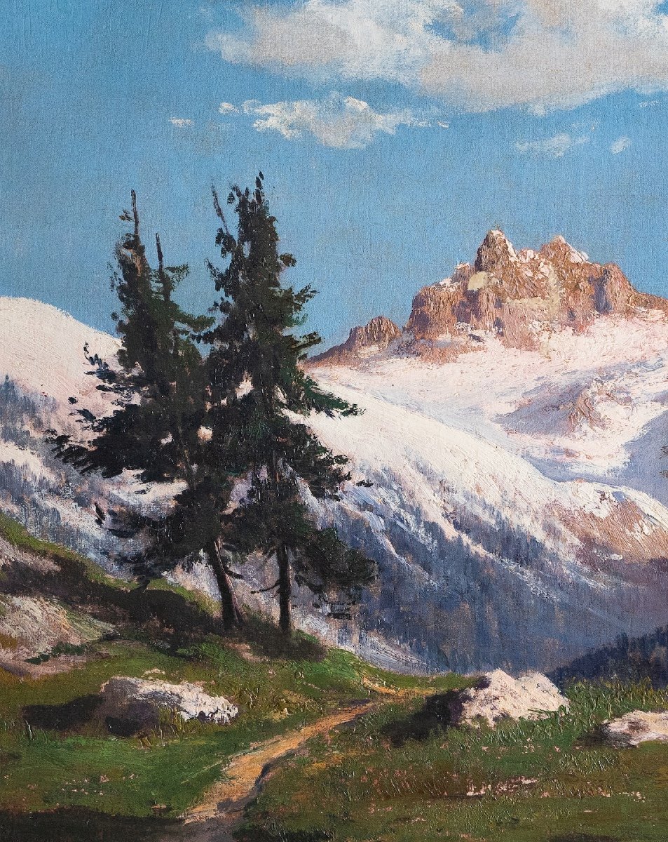 Peinture représentant des montagnes enneigées, par Leonardo Roda-photo-3