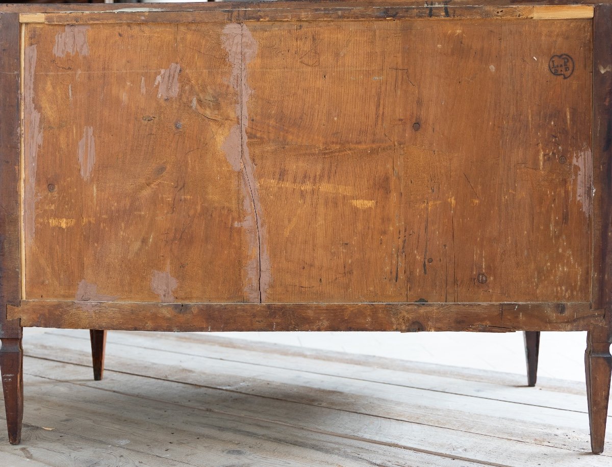 Louis XVI Style Inlaid Walnut Chest Of Drawers-photo-3