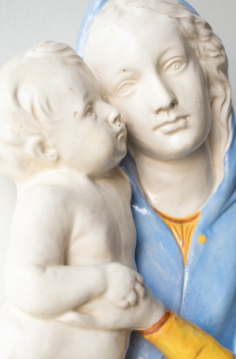 Madone Avec Enfant En Céramique De Deruta-photo-1