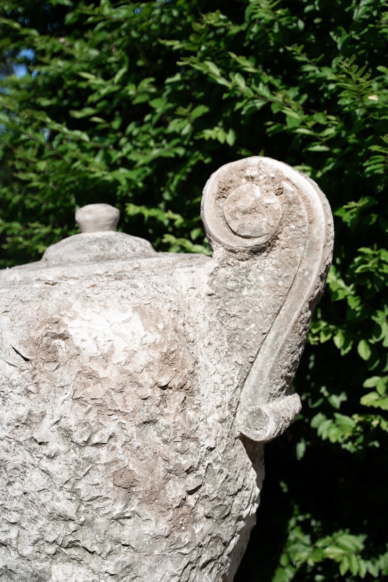 Ancienne Sculpture En Marbre Blanc d'Istrie En Forme De Théière-photo-3