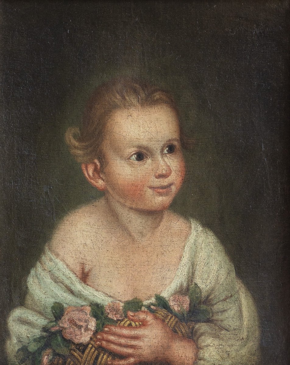 Portrait Of A Little Girl With Flowers-photo-2