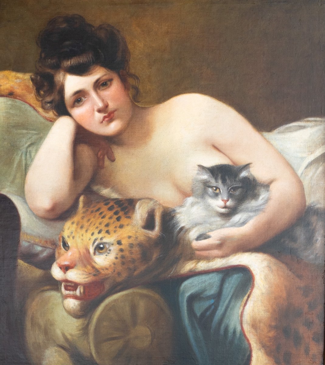 Portrait Of A Young Woman With Felines  -photo-1