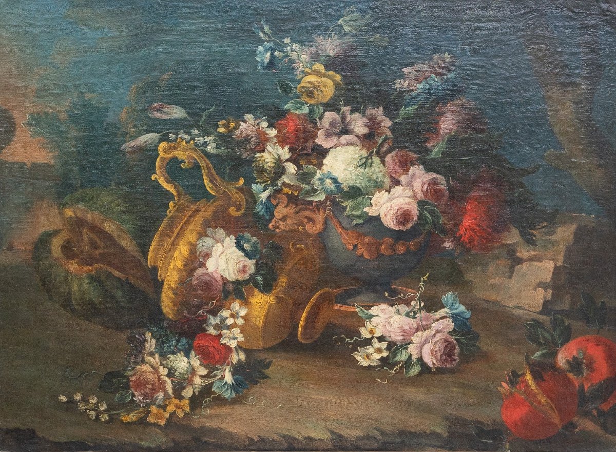 Pair Of Still Lifes, School Of Gasparo Lopez, Naples  -photo-4