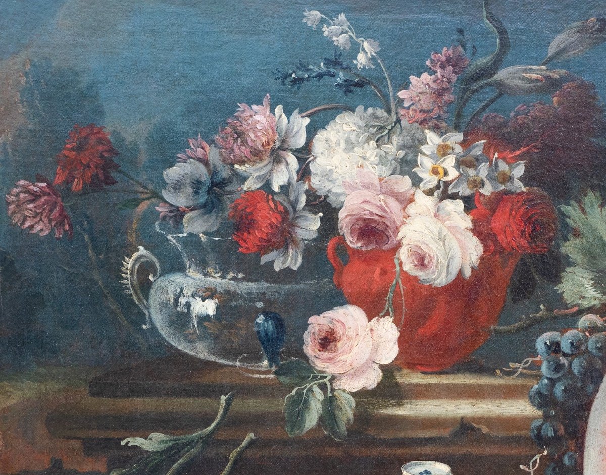 Pair Of Still Lifes, School Of Gasparo Lopez, Naples  -photo-6