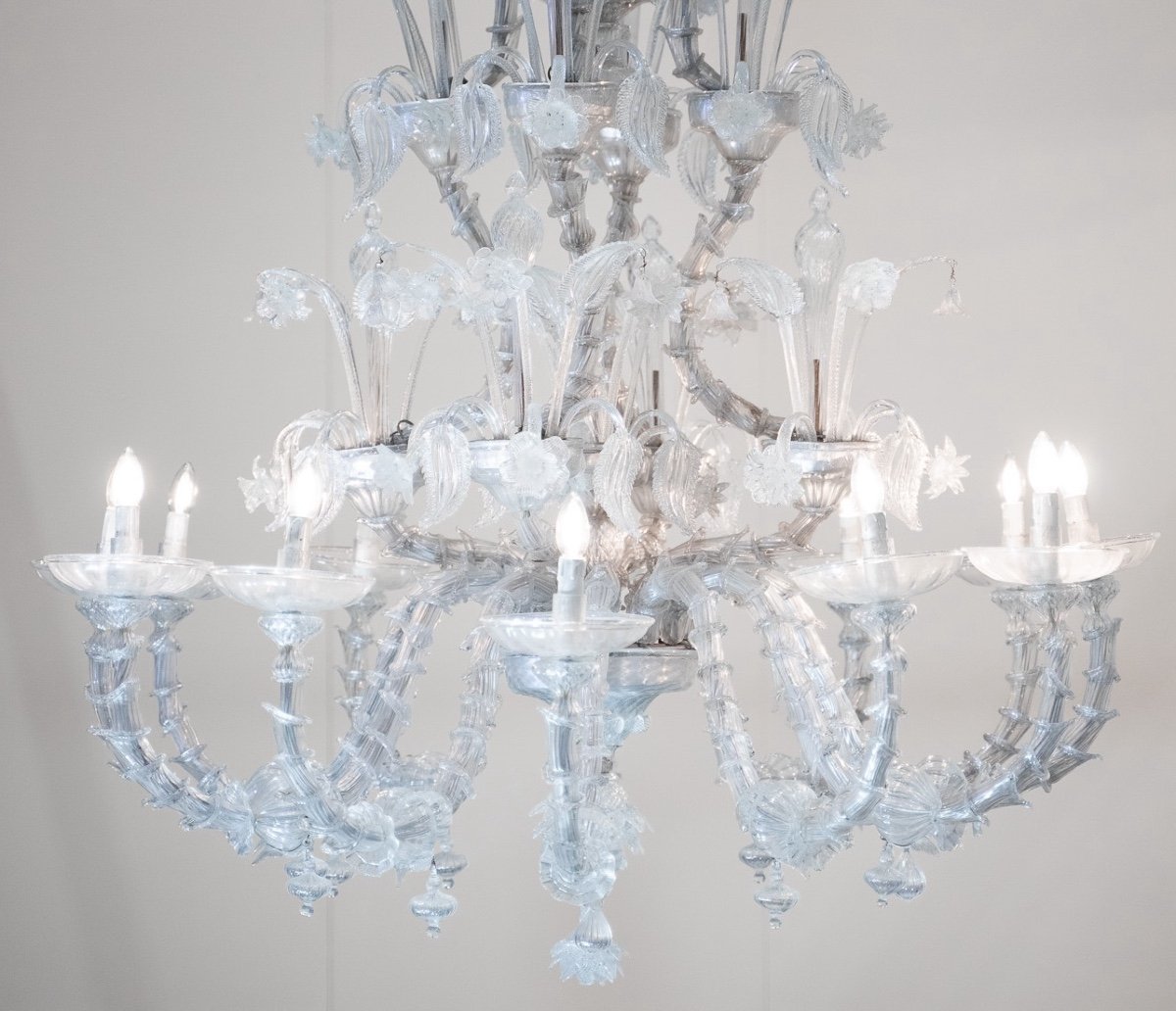 Murano Glass Chandelier With 12 Lights, 1950s-photo-2