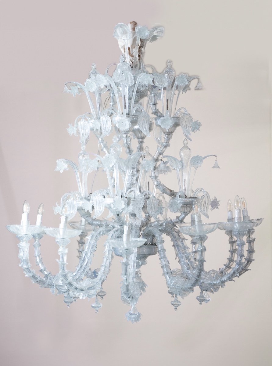 Murano Glass Chandelier With 12 Lights, 1950s