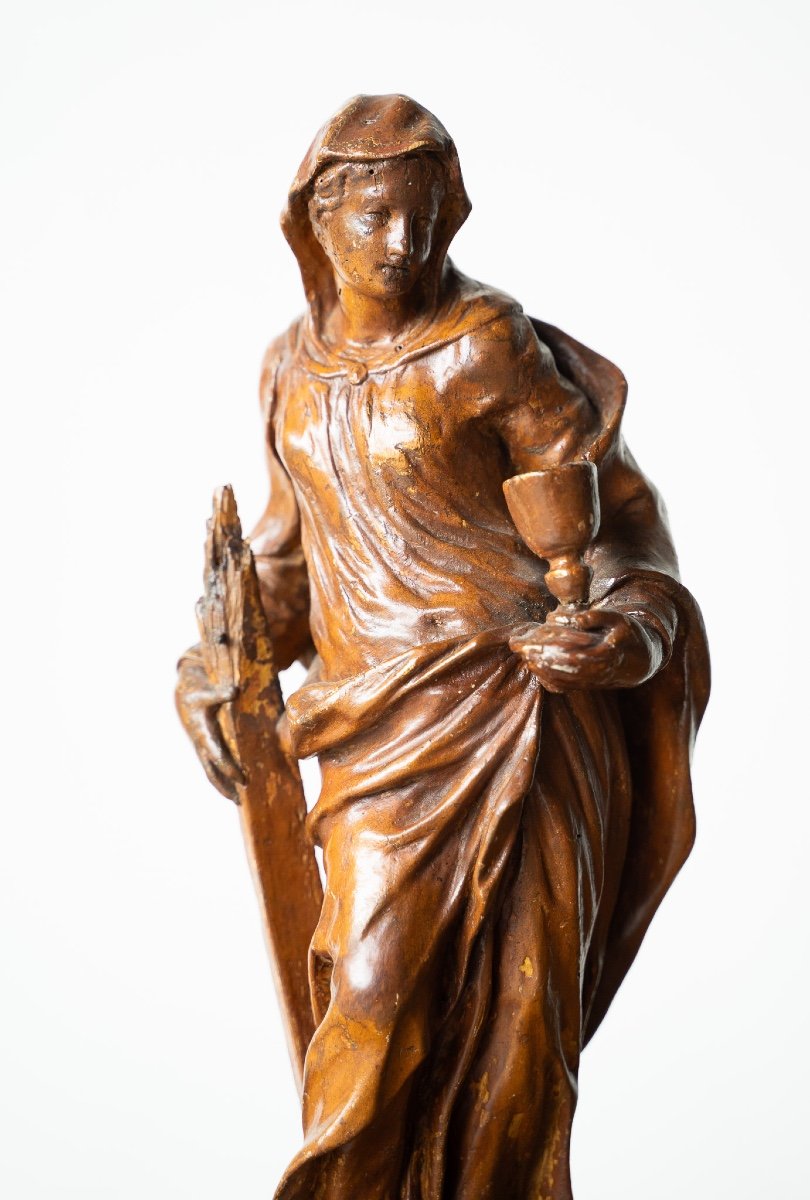 Wooden Cimolo Sculpture Depicting Faith  -photo-2