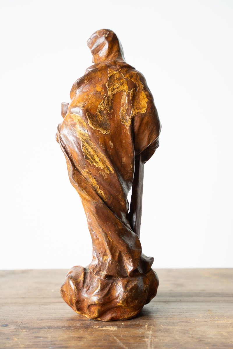 Wooden Cimolo Sculpture Depicting Faith  -photo-2