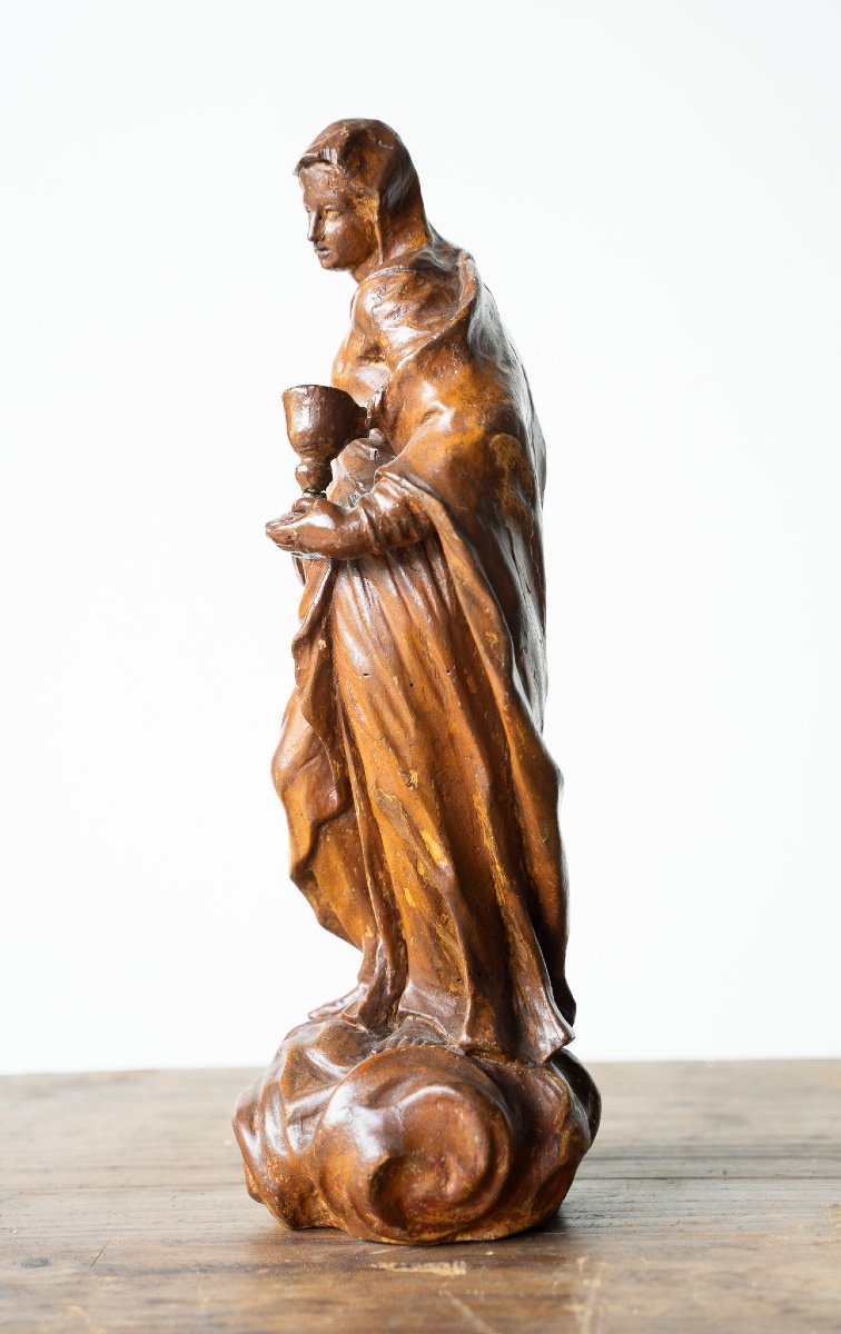 Wooden Cimolo Sculpture Depicting Faith  -photo-4