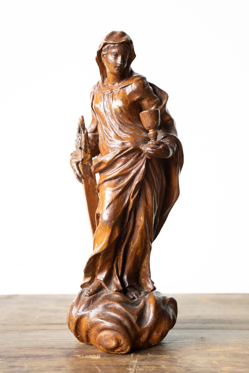 Wooden Cimolo Sculpture Depicting Faith  