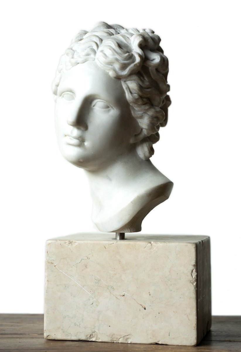 Female Face In White Marble  