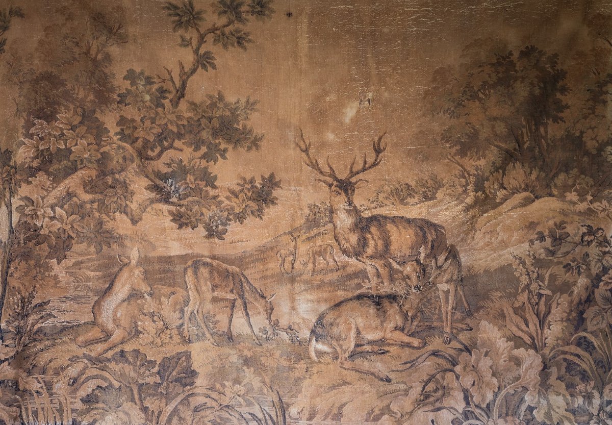 Tapestry With Deer In The Park  