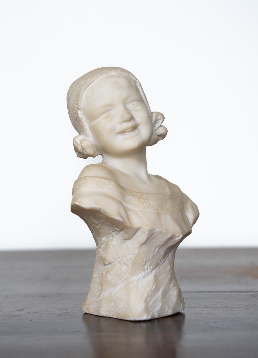 Alabaster Bust Depicting A Young Woman  