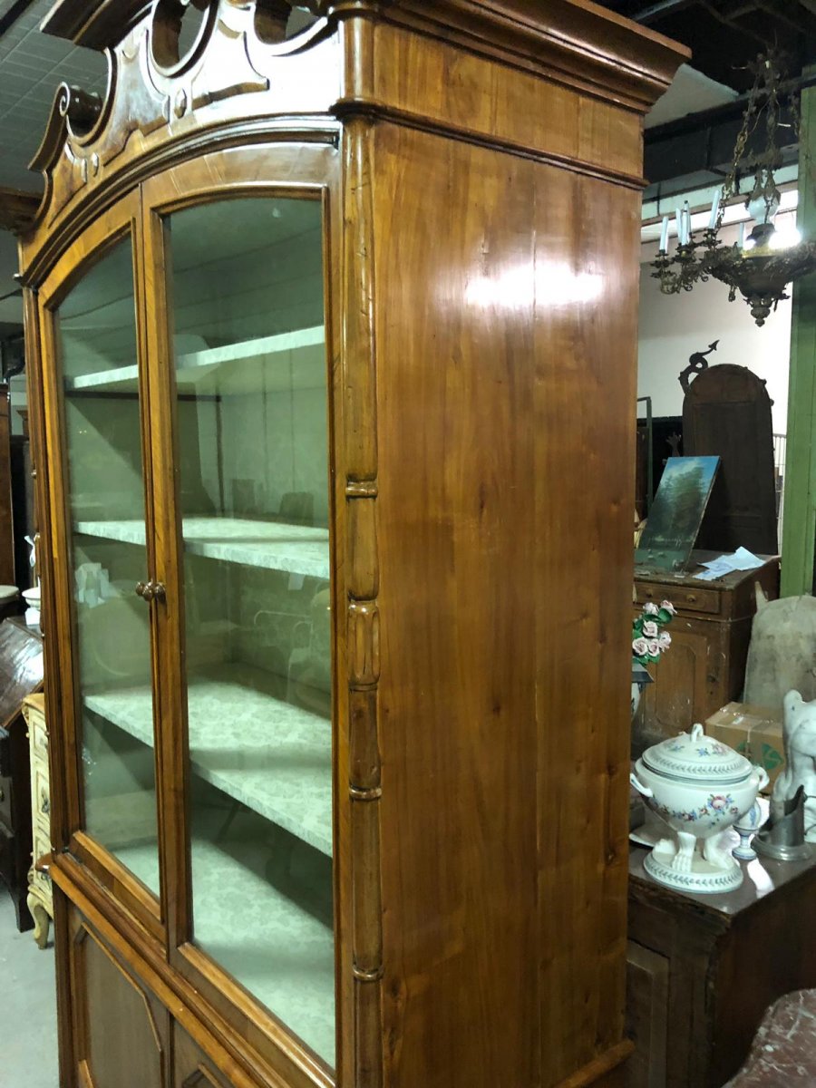 Large 19th Italian Cherry Wood Cabinet-photo-4