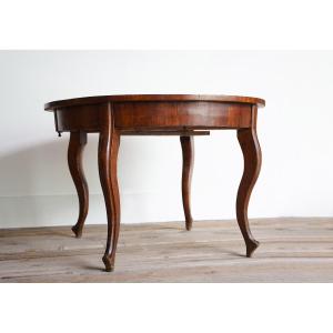 Round Extendable Walnut Table