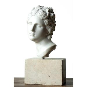 Female Face In White Marble  