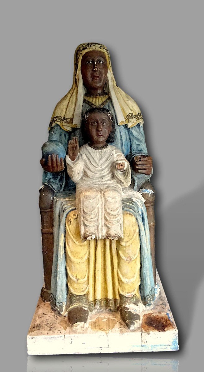  Grande Vierge Noire à l’enfant Moreneta de Montserrat XIXè-photo-2